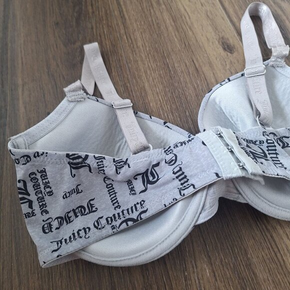 💙 Juicy Couture Lightly Padded Bra Wide Straps Size 38D - Picture 5 of 7
